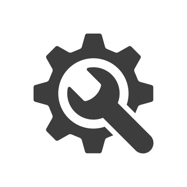 значок инструментов обслуживания на белом фоне. иллюстрация вектора - wrench screwdriver work tool symbol stock illustrations