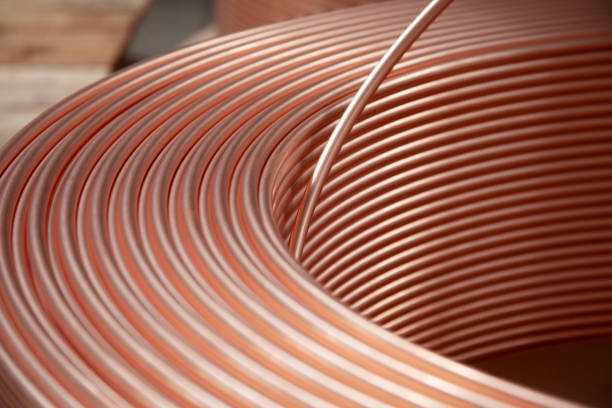 new copper pipes at the factory