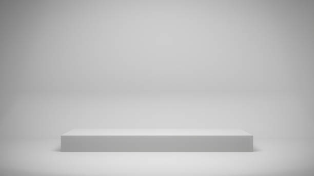 istock Pedestal cube podium minimal studio background for show product. 1207696007