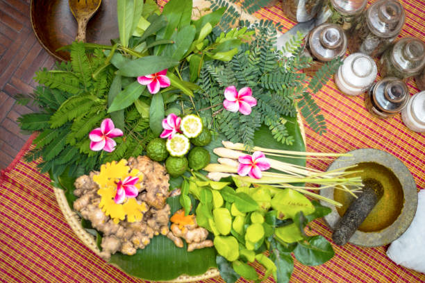 istock Indian Ayurvedic medicine, herbal massage 1207698218