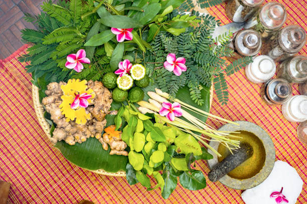 istock Indian Ayurvedic medicine, herbal massage 1207698219