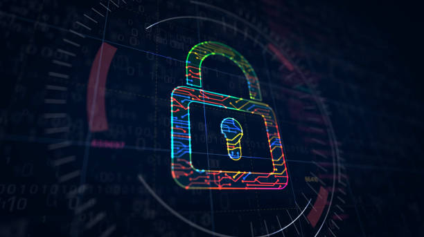 istock Cyber security with padlock symbol digital sketch 1207698971