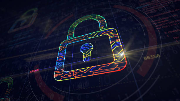 istock Cyber security with padlock symbol digital sketch 1207699134