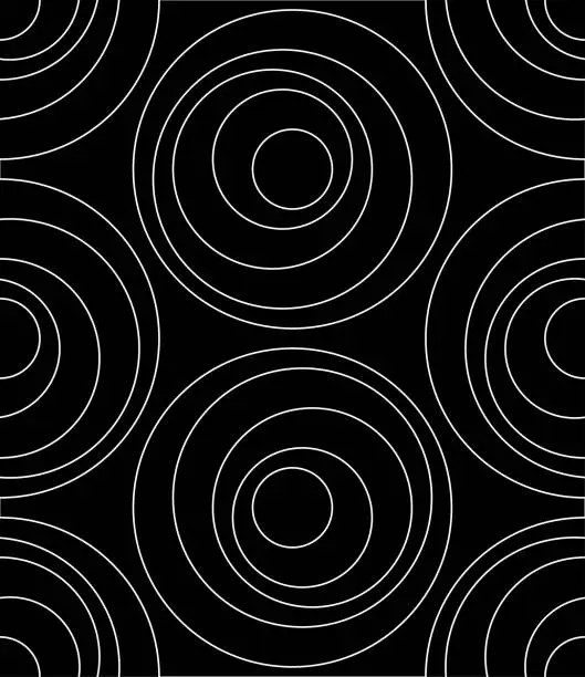 Vector illustration of Concentric circles seamless pattern.