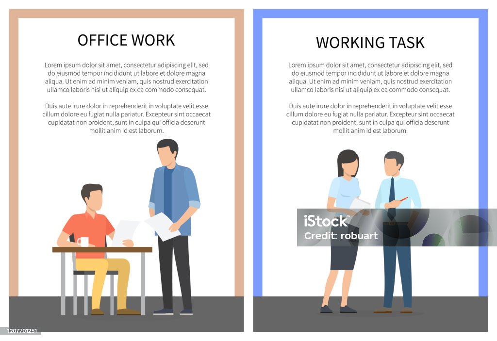 Job Task Picture Office Work And Working Task Vector Illustration Stock Illustration ...