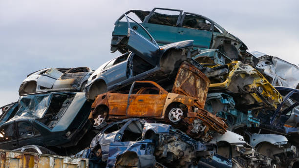 Heap of scrap cars