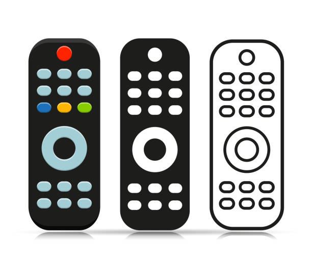 ilustrações de stock, clip art, desenhos animados e ícones de vector remote tv control symbol - controlo remoto