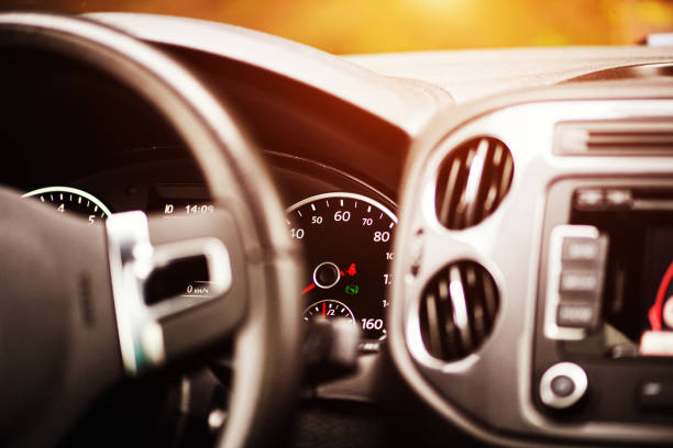 istock Interior of Car Including Helm , Speedometer and Tachometer 1207705833