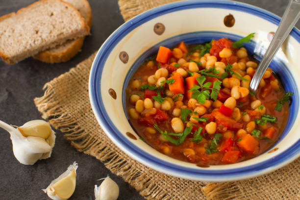 istock Homemade white beans stew with vegetables 1207707610