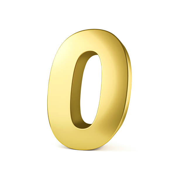 istock Golden number zero or 0 isolated on pure white background with clipping path. 3D rendering. 1207708971