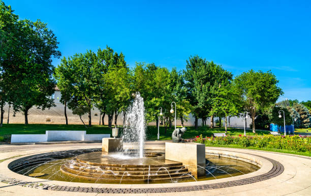 istock Fountain in the centre of Astrakhan, Russia 1207716921