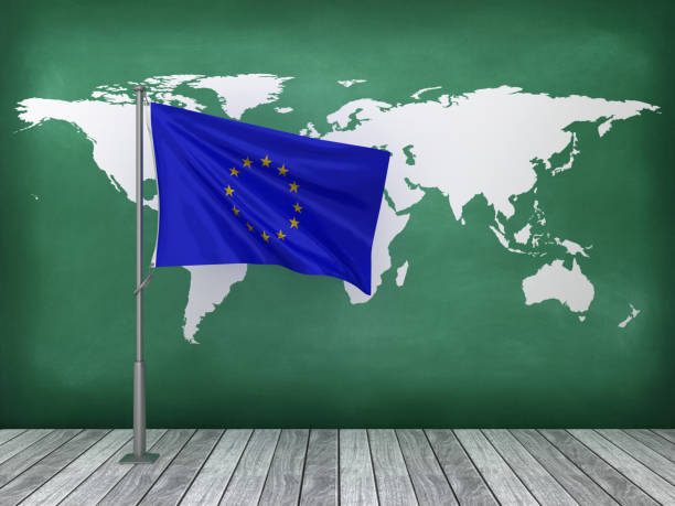 istock EUROPEAN UNION Flag on Chalkboard - 3D Rendering 1207718194