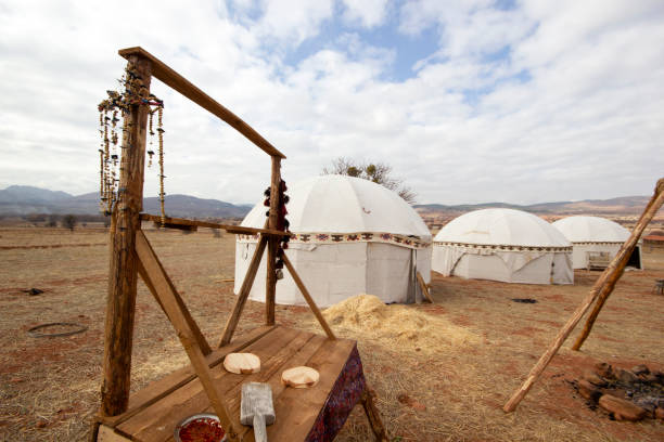 istock Old Nomadic Turkish Tents. Nomadic People. 1207721751