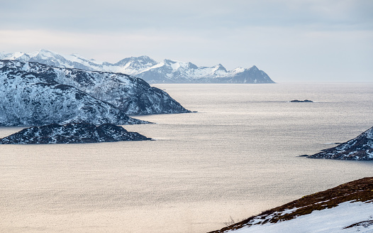 Fjords in Rekvik, Troms county, Tromso, Norway