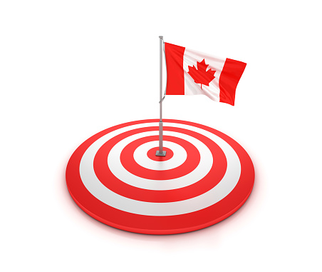 CANADIAN Flag on Target - 3D Rendering