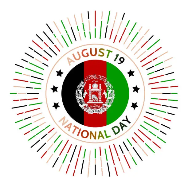 Vector illustration of Afghanistan national day badge.