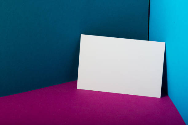 istock Business cards blank. Mockup on color background. Flat Lay. copy space for text 1207727473