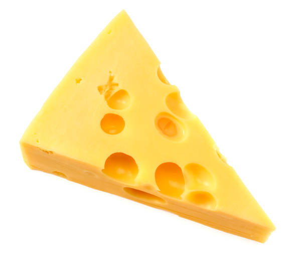 istock piece of cheese isolated on white background. top view 1207727629
