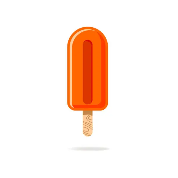 Vector illustration of Red jelly eskimo ice cream on wood stick