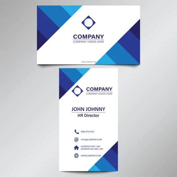 Vector illustration of Modern Professional Blue Curve Business Card