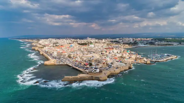 Beautiful akko/acre city Aerial view during winter days