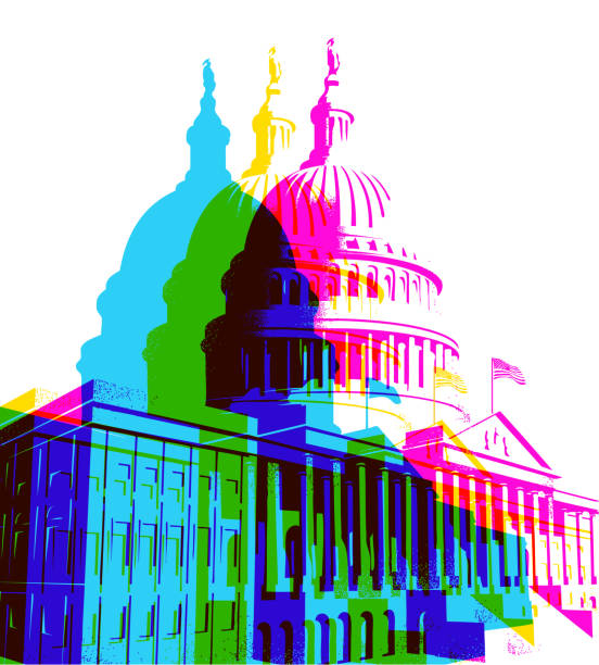 The Capitol Building in Washington DC Posterised Pop Art styled of the Capitol Building bill legislation stock illustrations