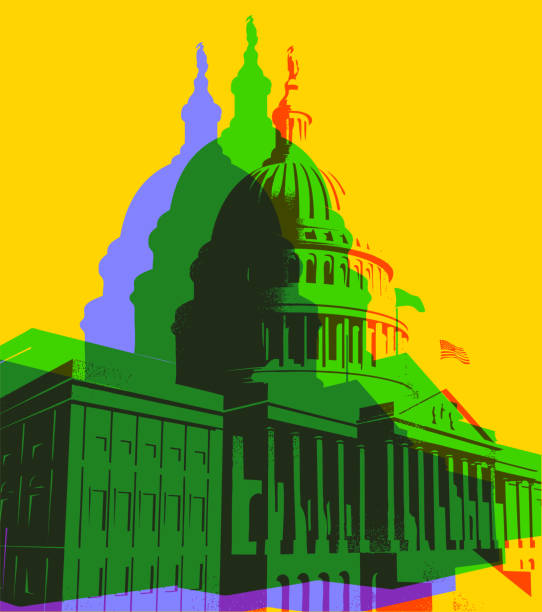 budynek kapitolu w waszyngtonie - political rally obrazy stock illustrations