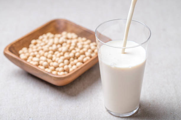 istock Soy and soy milk on cloth background 1207737859