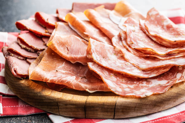 istock Sliced salami, prosciutto and roast beef. 1207739327