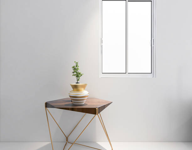 istock 3D rendering, modern residential clean bathroom design, with washbasins, mirrors, toilets, shower equipment and bathtubs, the sun shines in from the floor window. 1207740119