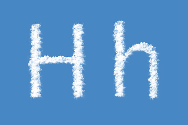 istock Letter H from real clouds shapes. Cloud alphabet. 1207742517