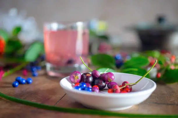 Fresh Juice and wild berries.