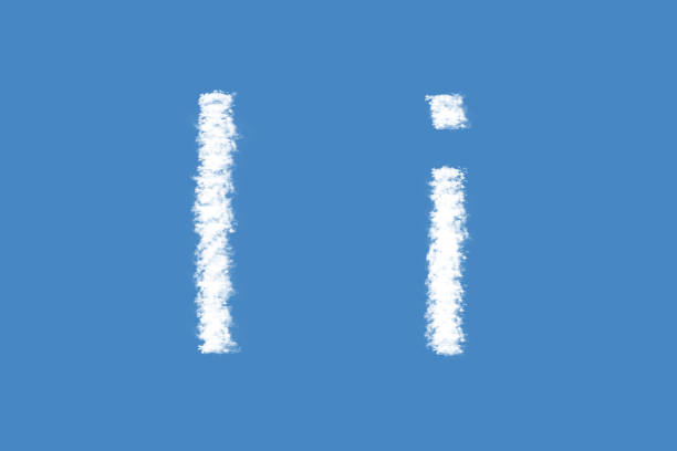 istock Letter I from real clouds shapes. Cloud alphabet. 1207742944