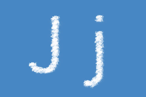 istock Letter J from real clouds shapes. Cloud alphabet. 1207742986