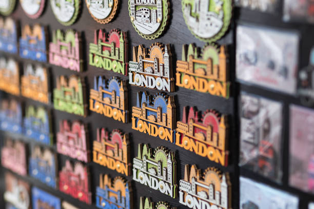 Group of London Magnets: Souvenirs for Tourists Group of London Magnets: Souvenirs for Tourists. london memorabilia stock pictures, royalty-free photos & images