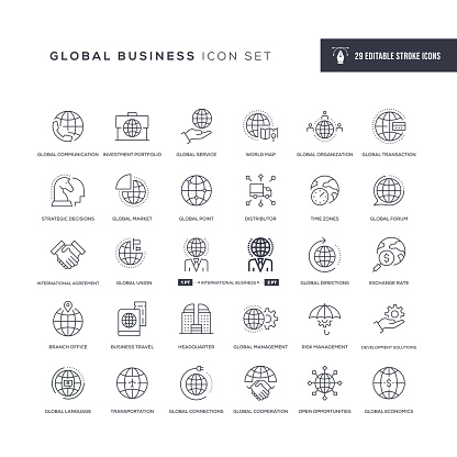 29 Global Business Icons - Editable Stroke - Easy to edit and customize - You can easily customize the stroke with