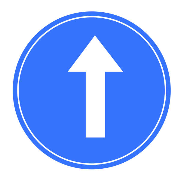 Go straight traffic sign symbol Go straight traffic sign symbol one way stock illustrations