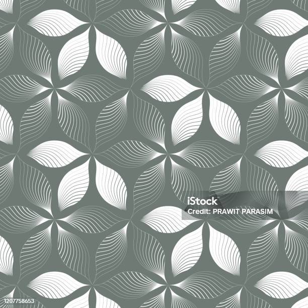 Curve Pattern Flower Abstract Flower Vector Pattern Repeating Curve Stripe Linear Flower Or ...