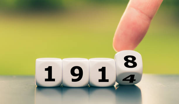 istock Years of the first world war formed by dice. 1207760482