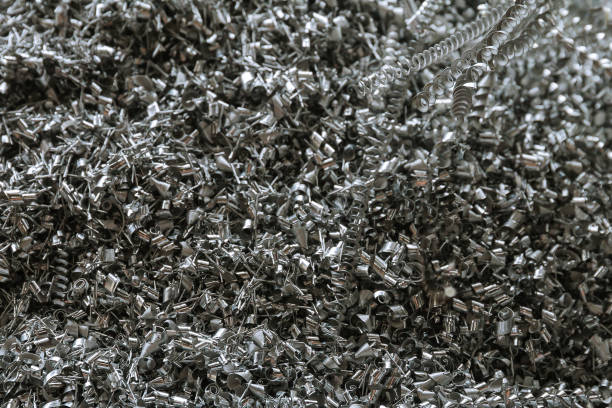 istock Aluminum shavings. Aluminum processing on CNC machines in production. 1207762486