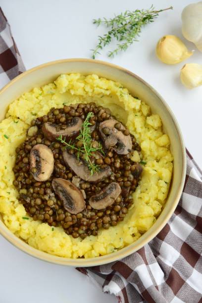 istock Rosemary garlic mashed potato with lentil mushroom 1207764279