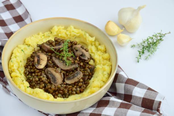 istock Rosemary garlic mashed potato with lentil mushroom 1207764329