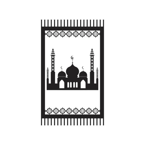 Islamic prayer mat Islamic prayer mat icon allah the god islam cartoons stock illustrations
