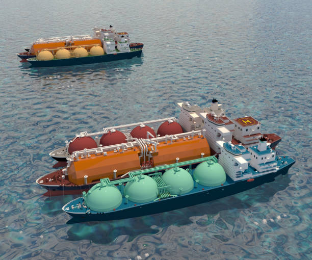 istock Floating Storages with the Tanker ships. 3d-rendering 1207766656