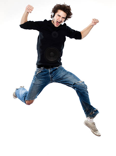 istock man listening  music jumping screaming 120776693