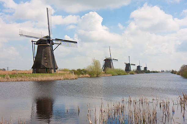 istock Historic windmills at Kinderdijk in the Netherlands 120776900