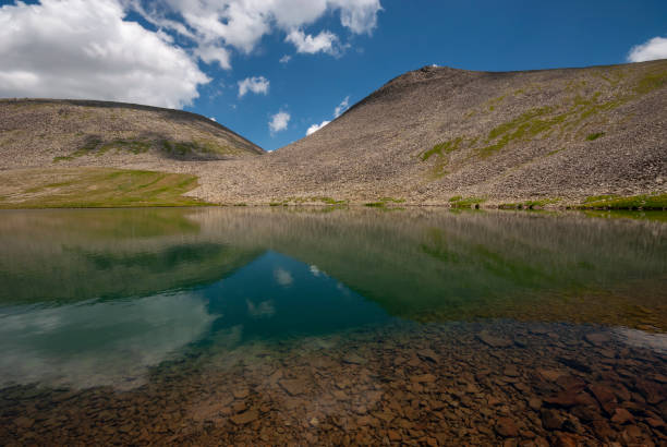 Hidden gem Levanis lake panorama in Georgia in summer