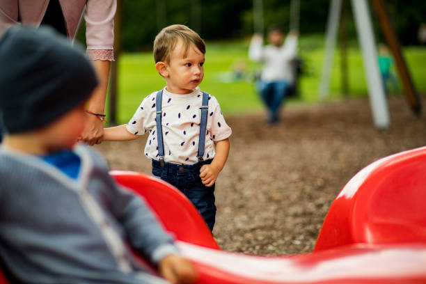 istock Little boy is having fun at playground. 1207777005