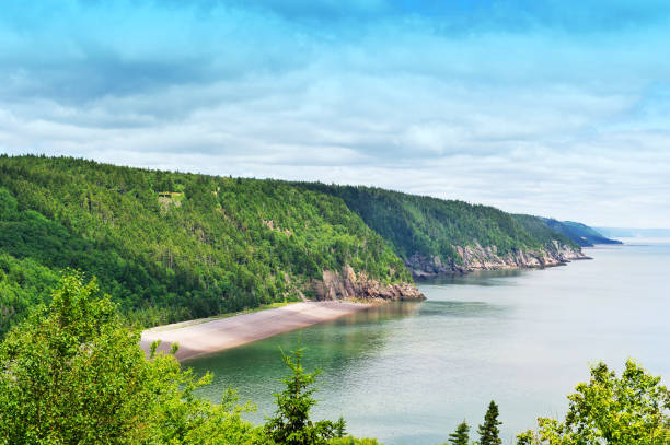 베이 오브 펀디, 뉴브런즈윅, 캐나다 - nova scotia bay of fundy bay horizon over water 뉴스 사진 이미지