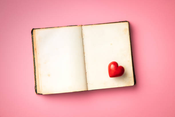 istock Love concept. Heart on open vintage book. 1207784286